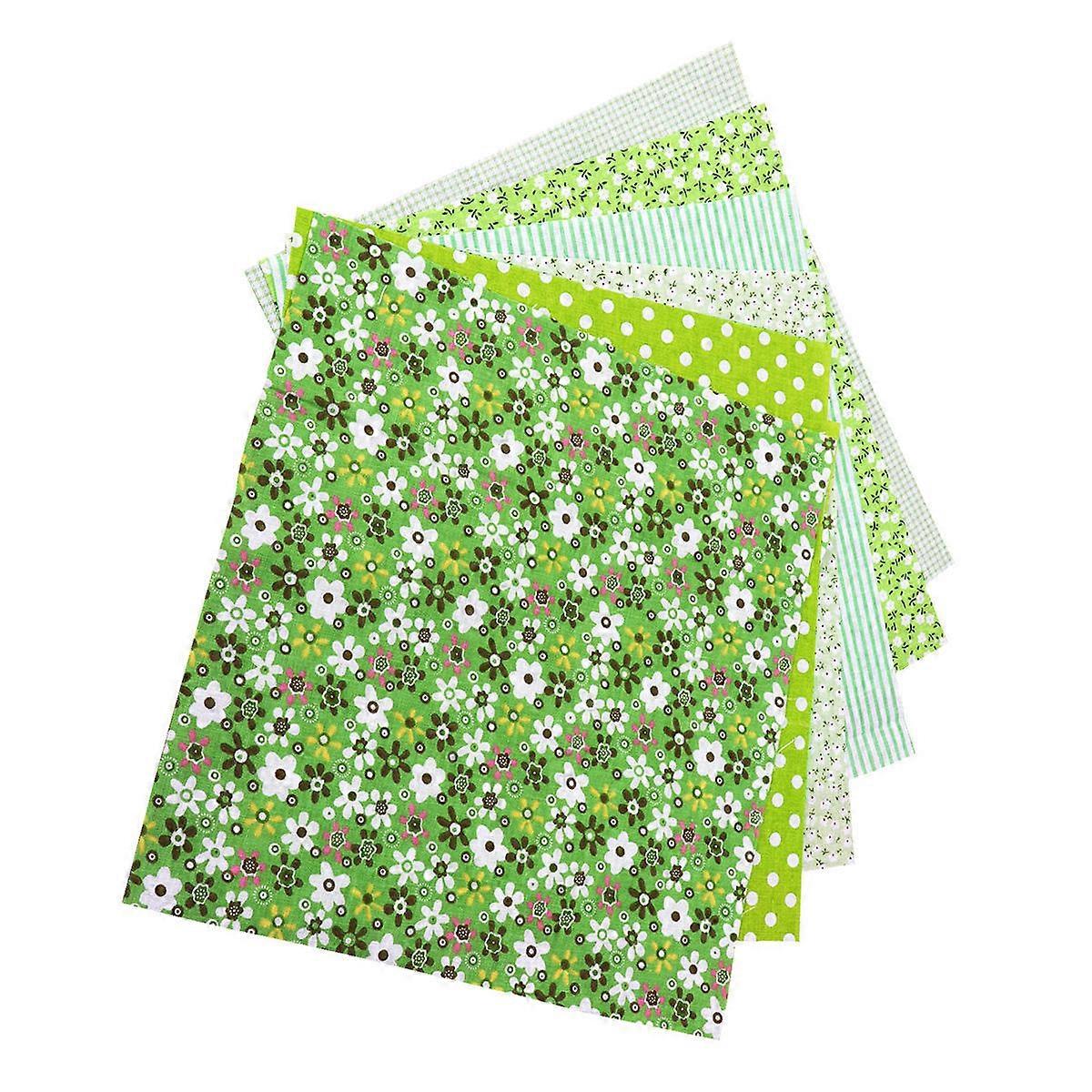 Valentines Cotton Fabric For Crafting Diy Projects Square Green 25x25cm Cuttable 7Pcs