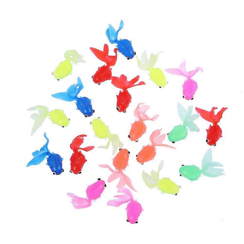 Fish Tank Decoration Simulated Fish Lifelike Goldfish Model Set Imagination Development for Kids Mixed Color 24Set