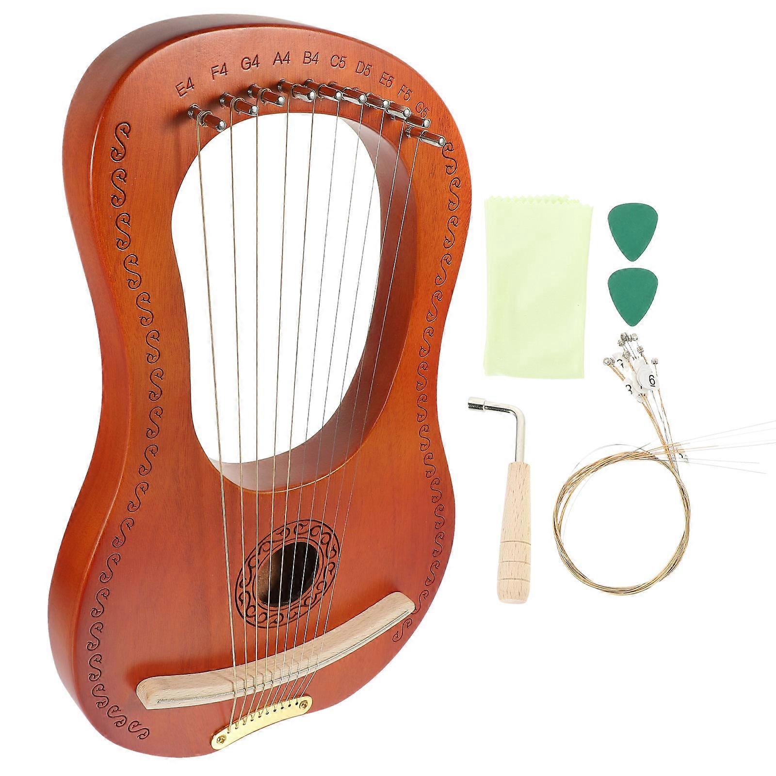 Unique Instruments Hand Harp Music Production Anywhere Music Making Brown Color Wooden Material 1 Set