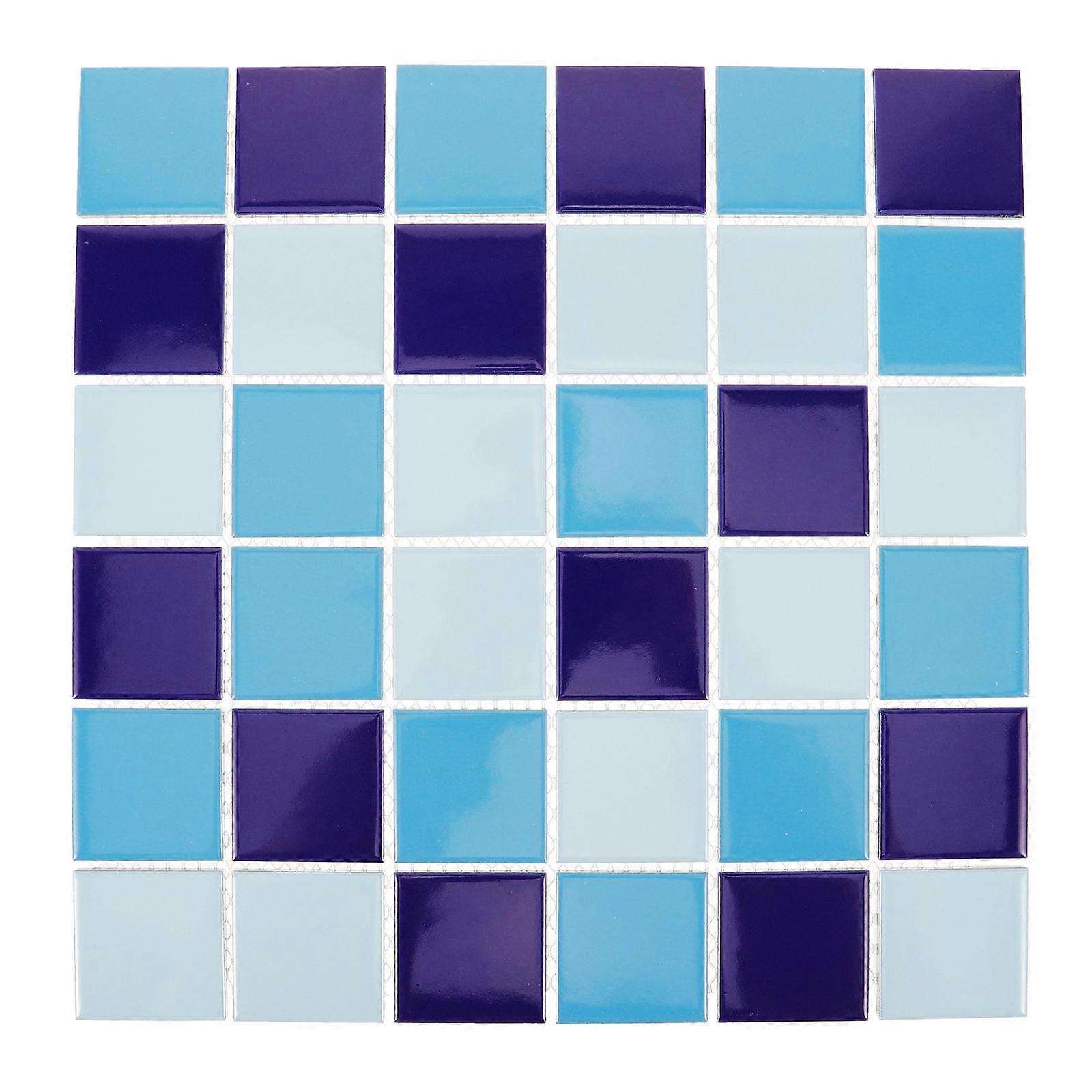 Swimming Pool Tiles Ceramic Mosaic Square Glossy Finish Waterproof 1 Sheet