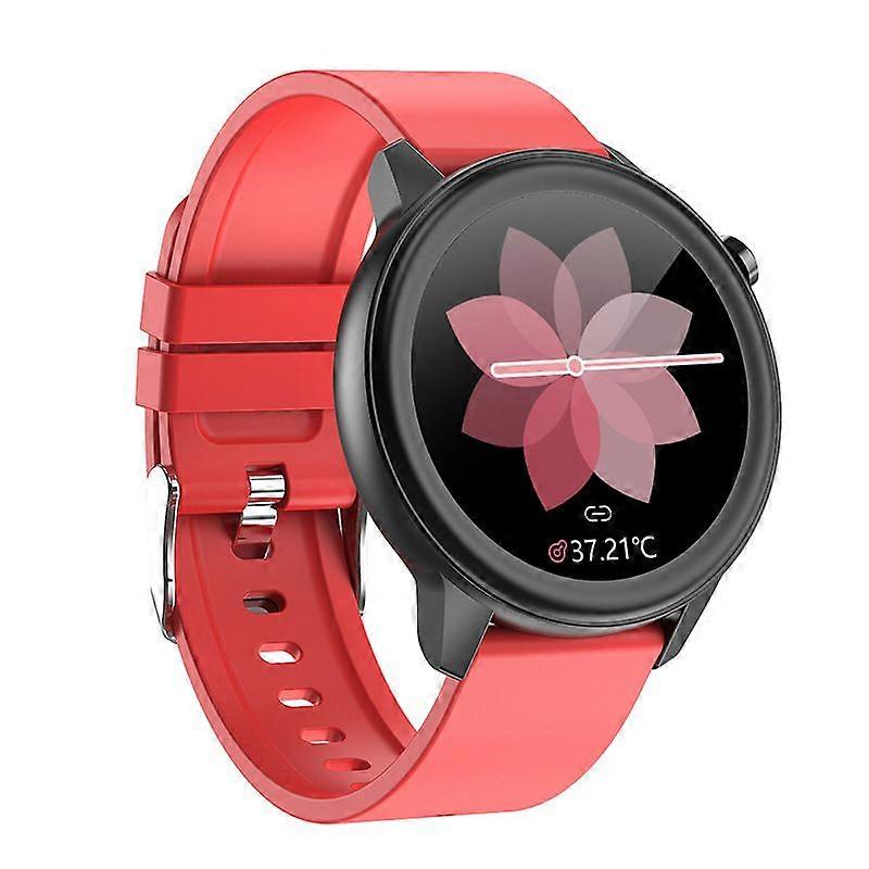 Smart watch, 1.3 inch full circle HD touch screen, IP68 waterproof, Red