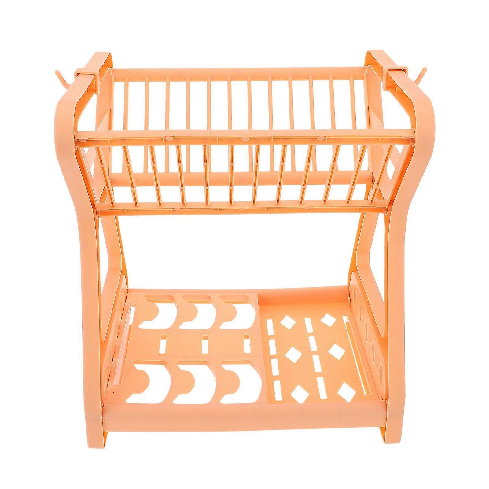 1pc Multi-function Kitchen Storage Rack Practical Double-layer Dish Draining Rack
