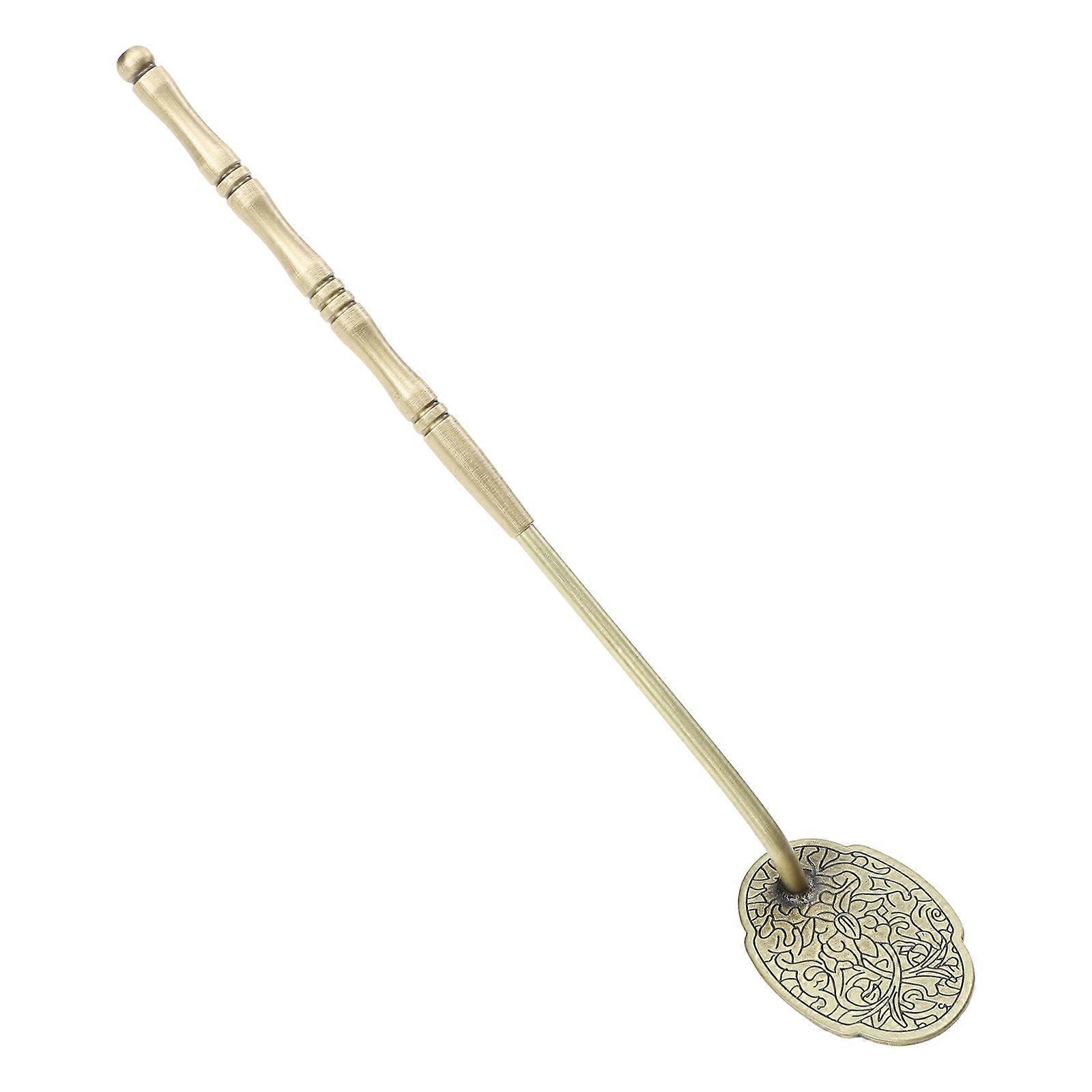 Copper Incense Making Tool Golden Color 15.5x2.4cm Flatten Incense Ash For Bedroom 1Set