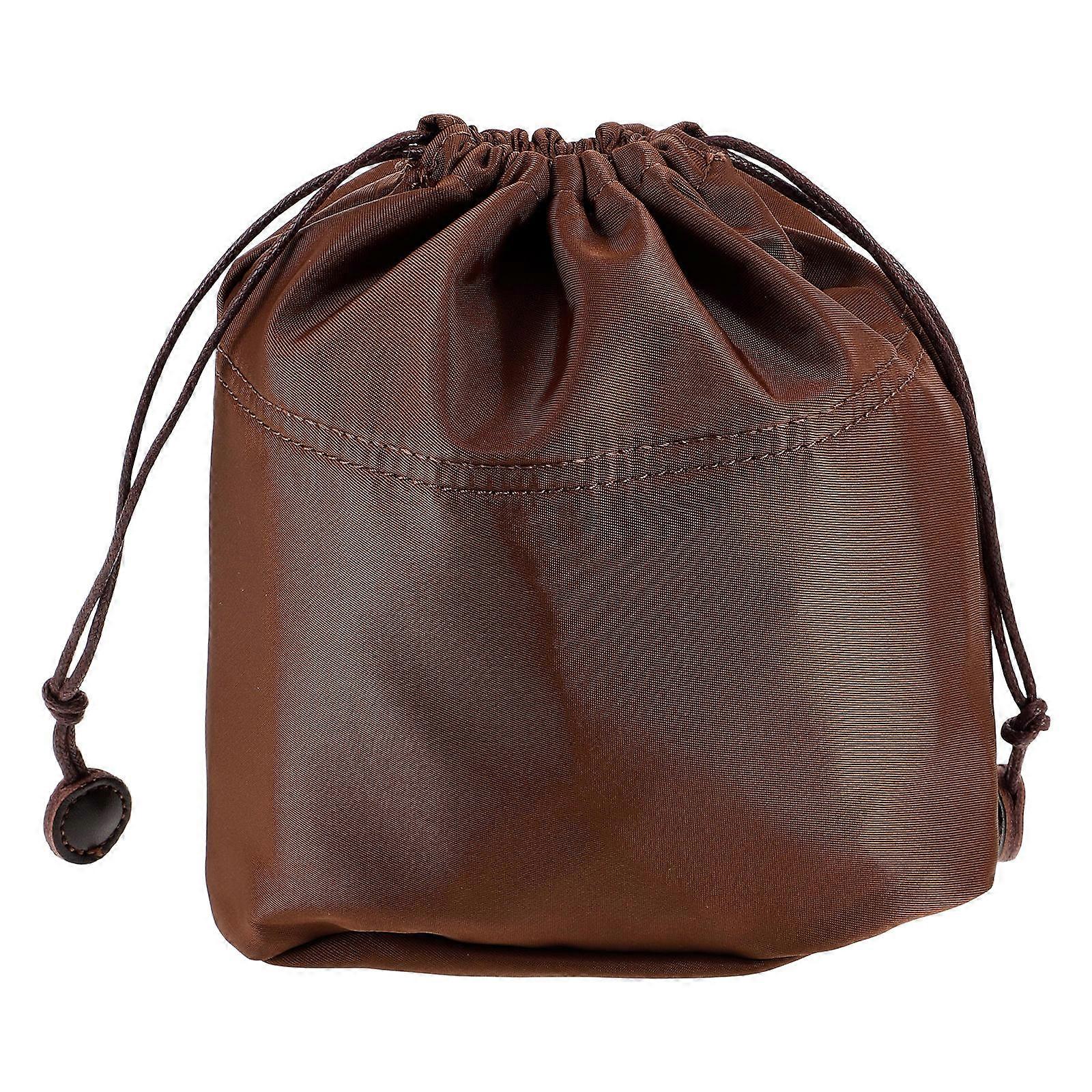 Coffee Nylon Purse Organizer Insert for Bucket Bag with Durable Lining and Easy Carry Shoulder