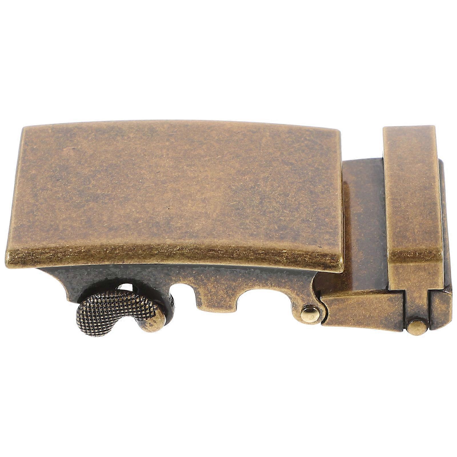 Men's Belt Buckle Light Brown Rectangular Durable Automatic Buckle 1Pack