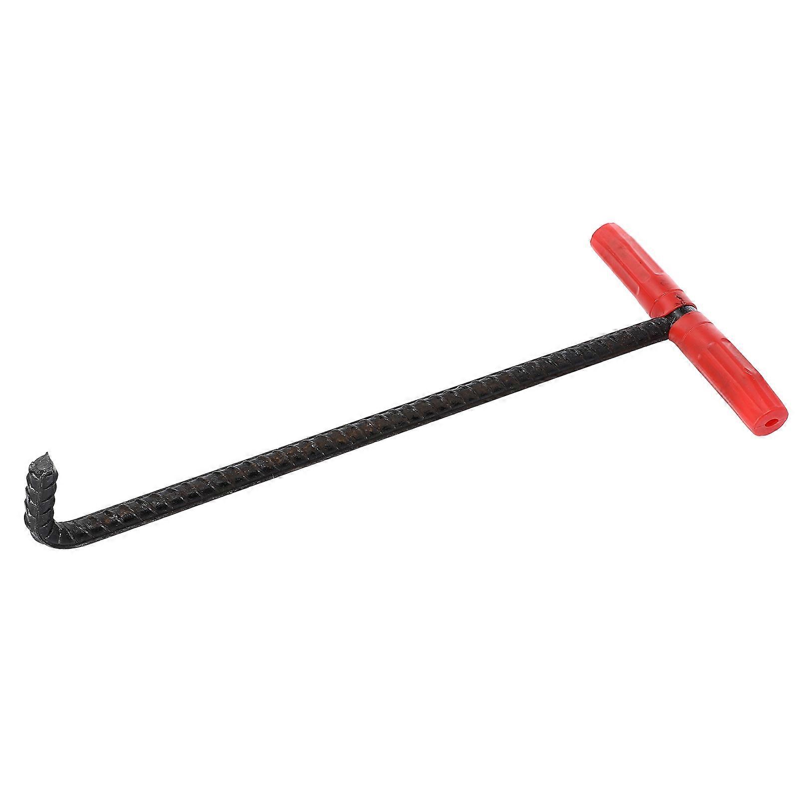 Manhole Hook Tool T-Shaped Manhole Cover Hook Maintenance Workers 45x20cm 1Set
