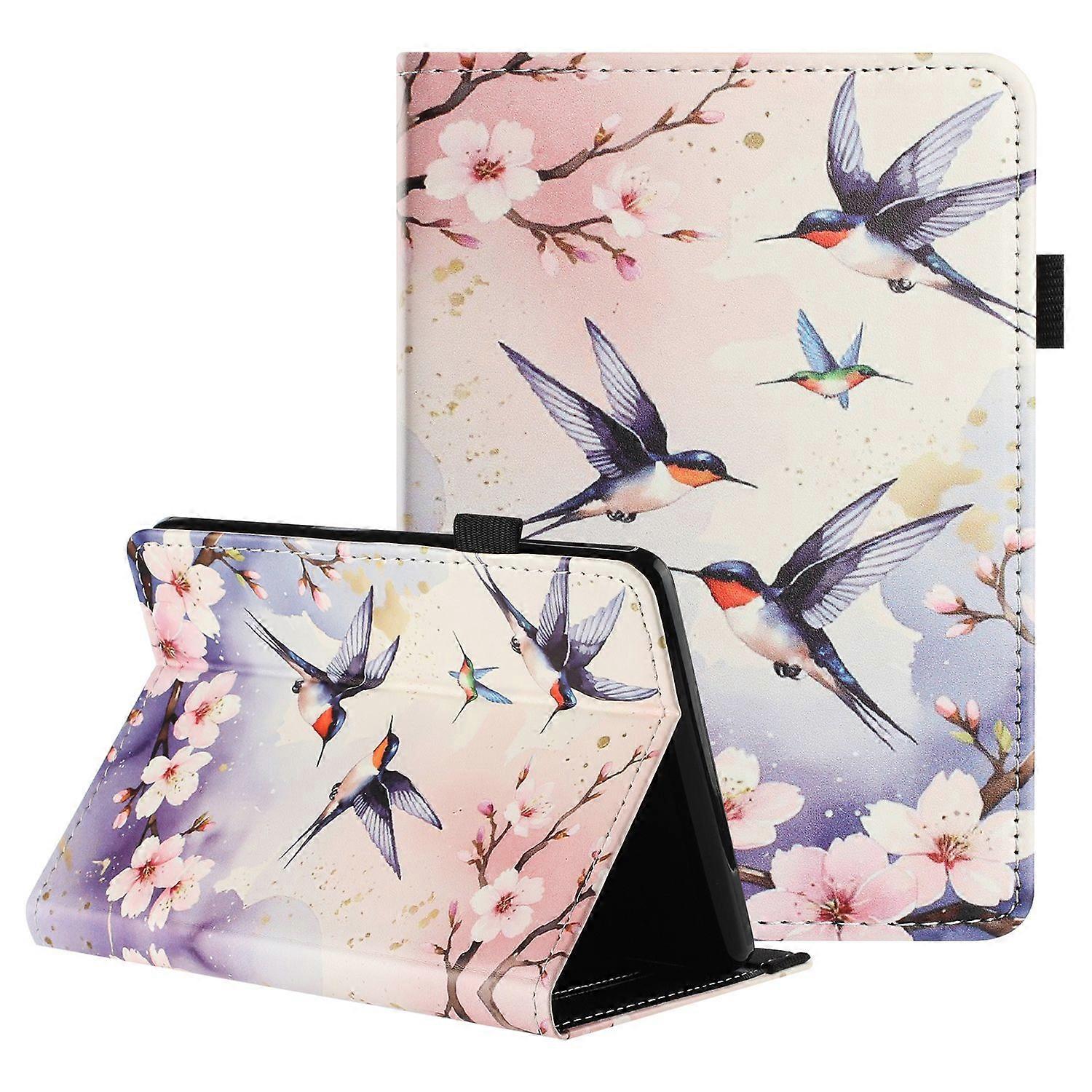 For Amazon Kindle Paperwhite 6 (2024) Tablet Case Litchi Texture Pattern Printing Leather Cover Auto