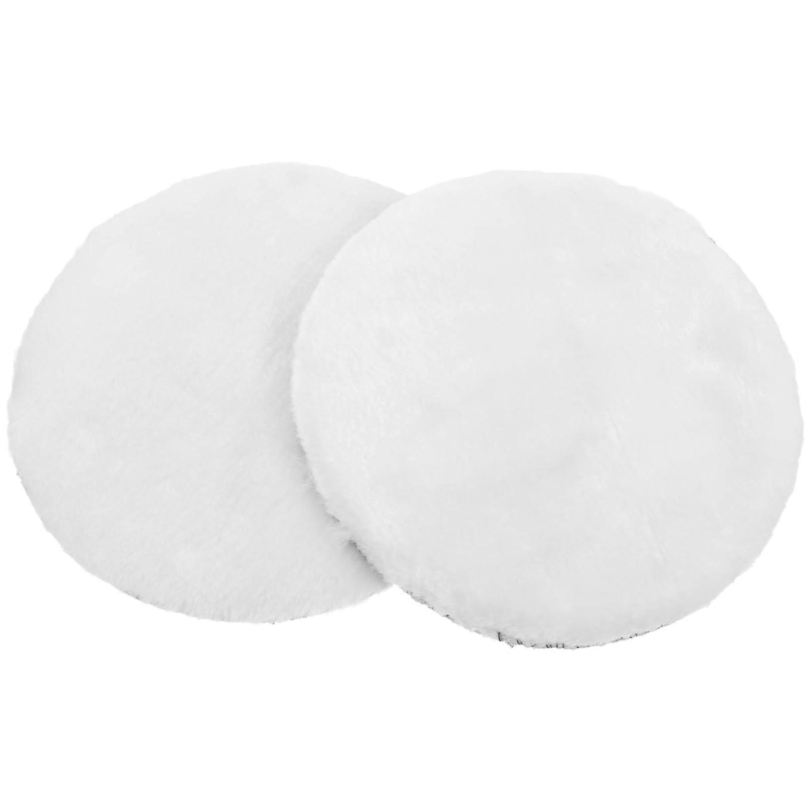 Self-Adhesive Polishing Disc Set of 2, Wool Felt Polishing Pads for Drills and Angle Grinders, White 5-Inch Size