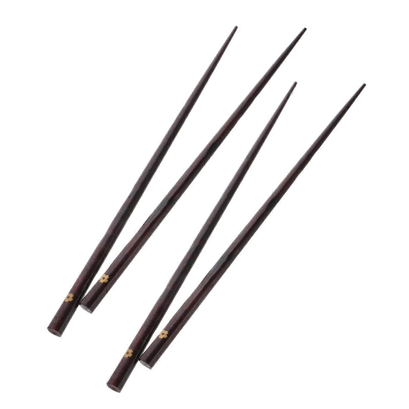 Sakura AntiSlip Chopsticks Korean Roasting Sticks Wooden Handle Reusable