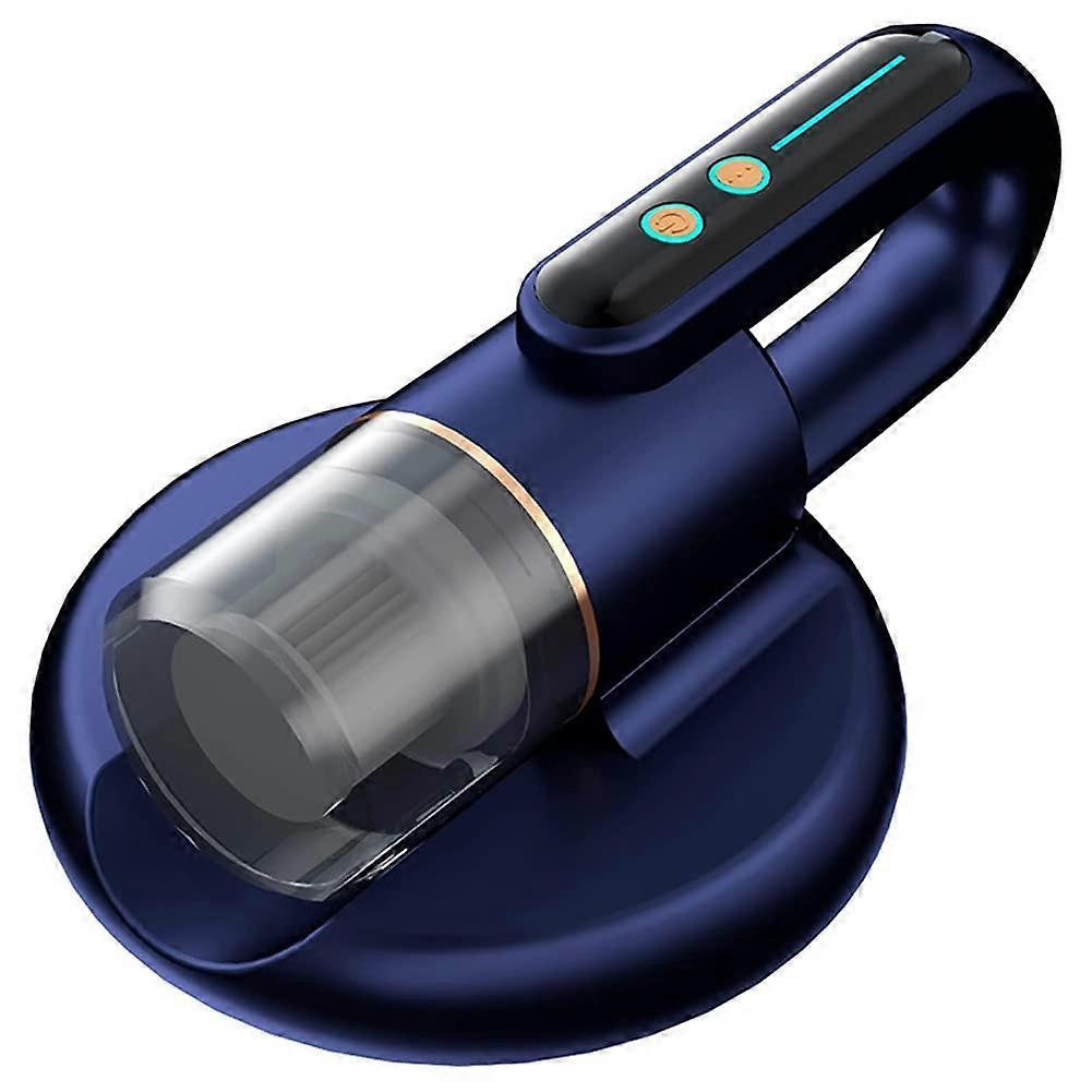 Bed Mattress Dust Mite Cleaner 4KPa Handheld Vacuum Cleaner High Frequency Double Impact with UV Virus Killing Lamp Blue