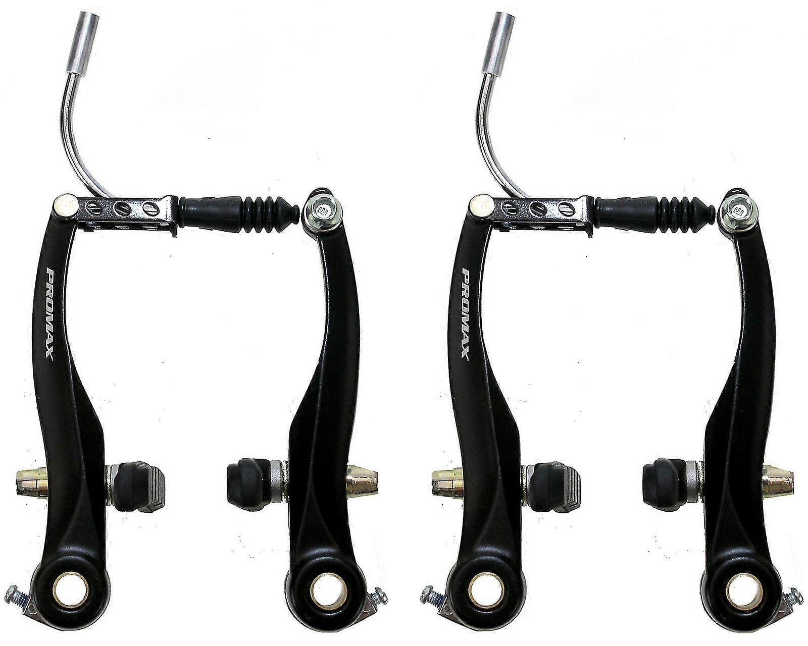 Promax V-Brake Set for Bicycles, Aluminium Brake Body, Black Color, Compatible with Most Mountain Bikes