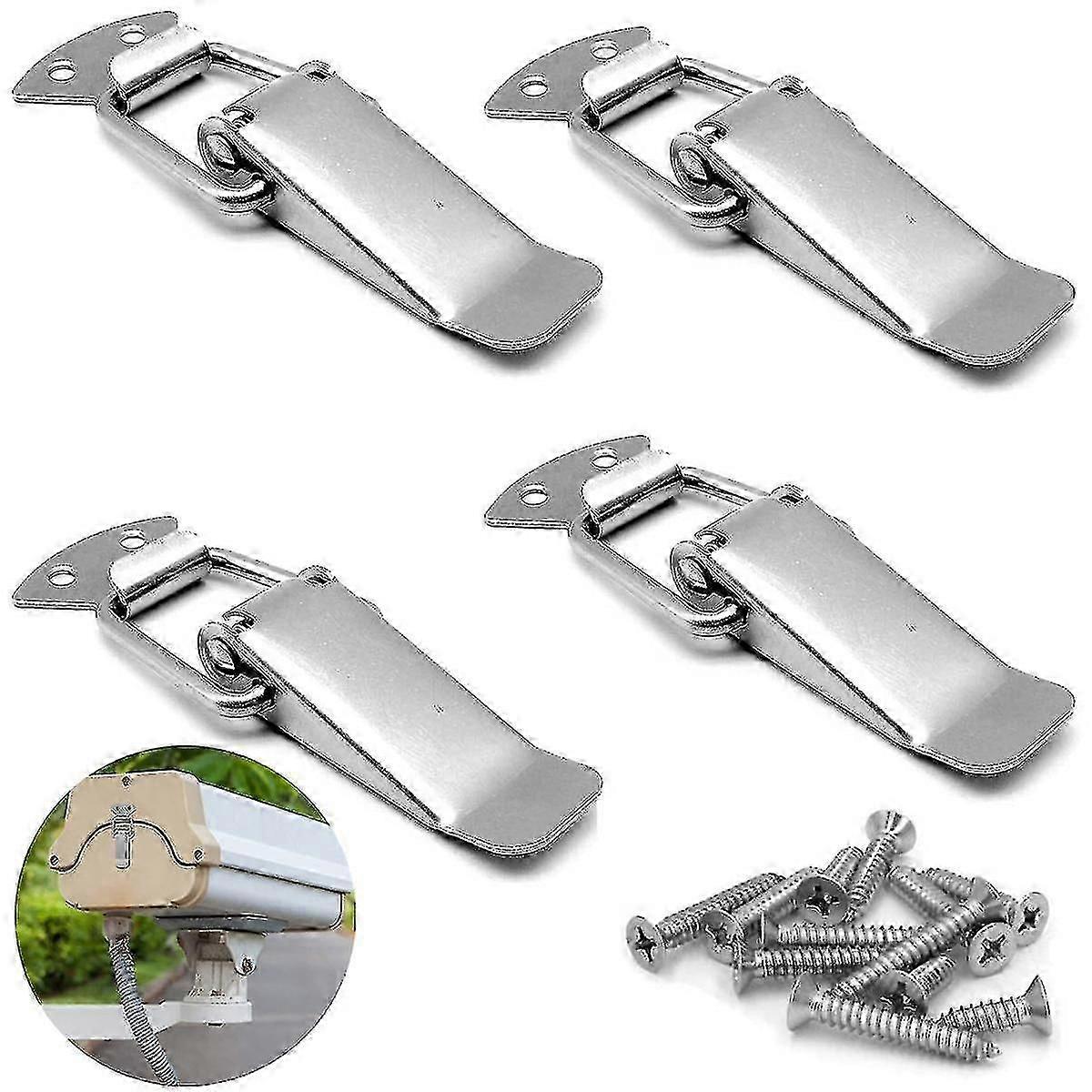 Latch Lever Lock, Set Of 4 Stainless Steel Box Clasp Cap Lock