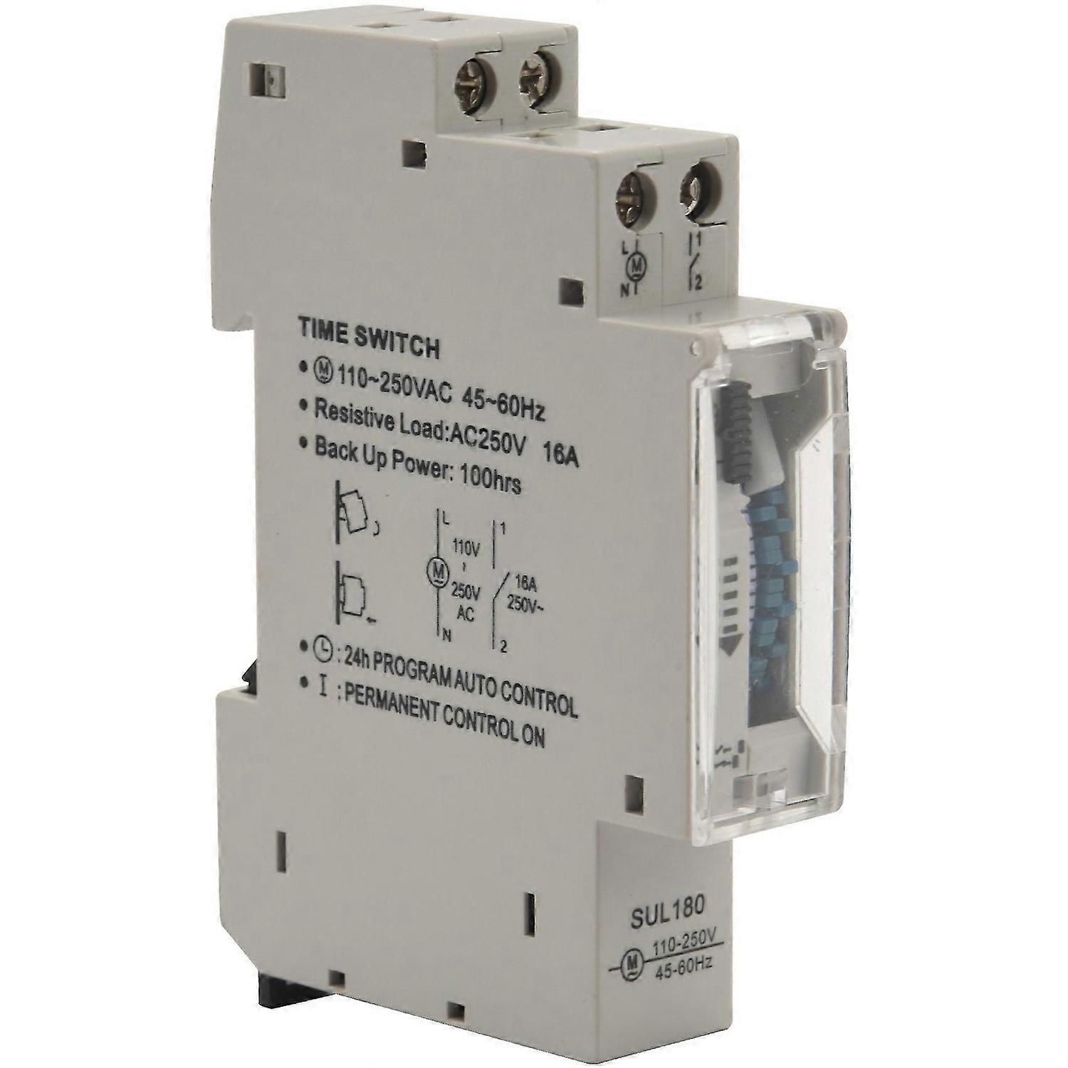 SUL180a 15 Minutes Mechanical Timer 24 Hours Programmable Din Rail Timer Time Switch Relay Measureme
