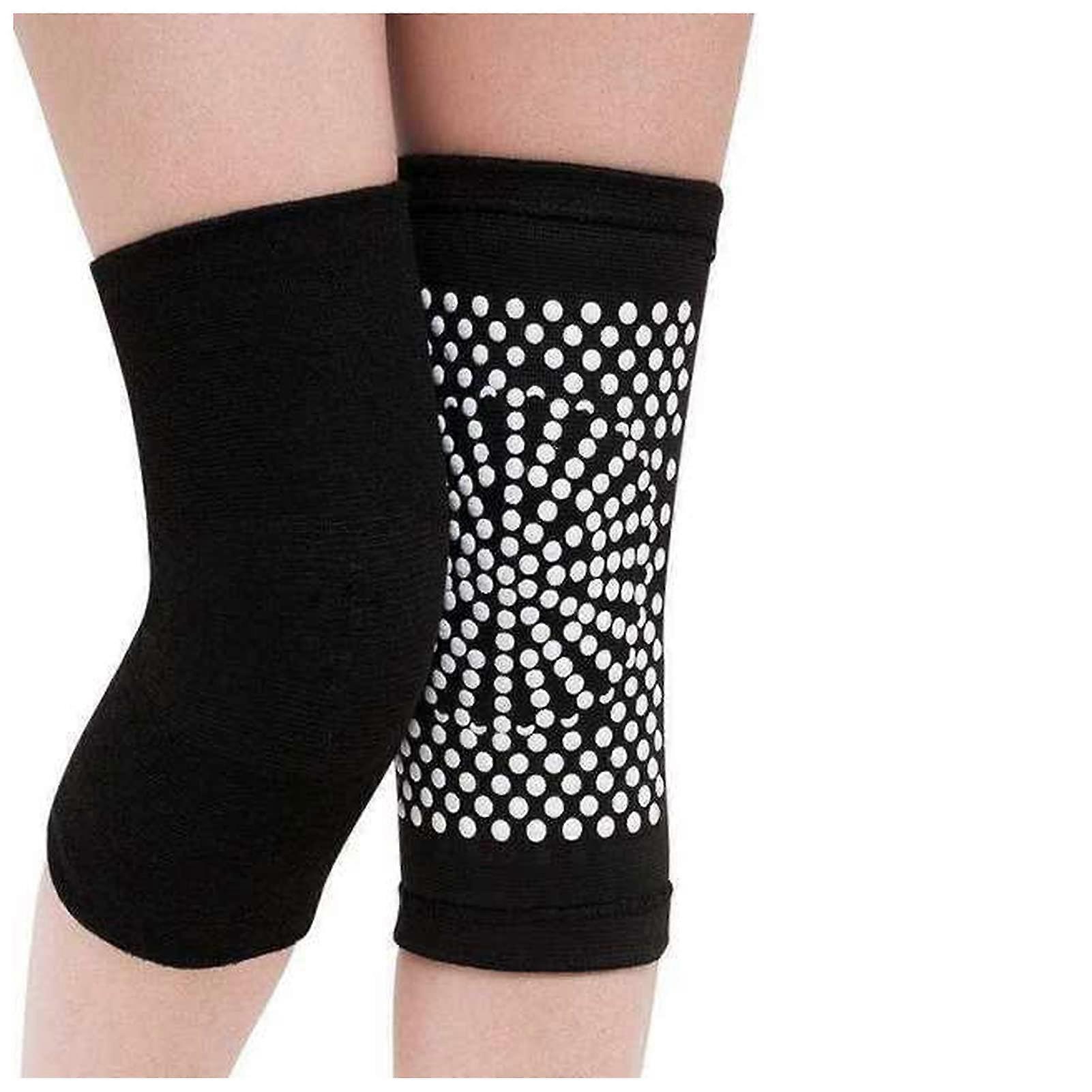 Volleyball Knee Pads 2 Pieces with Self-Heating Support, Arthritis Pain Relief, Medium Size, Black Color