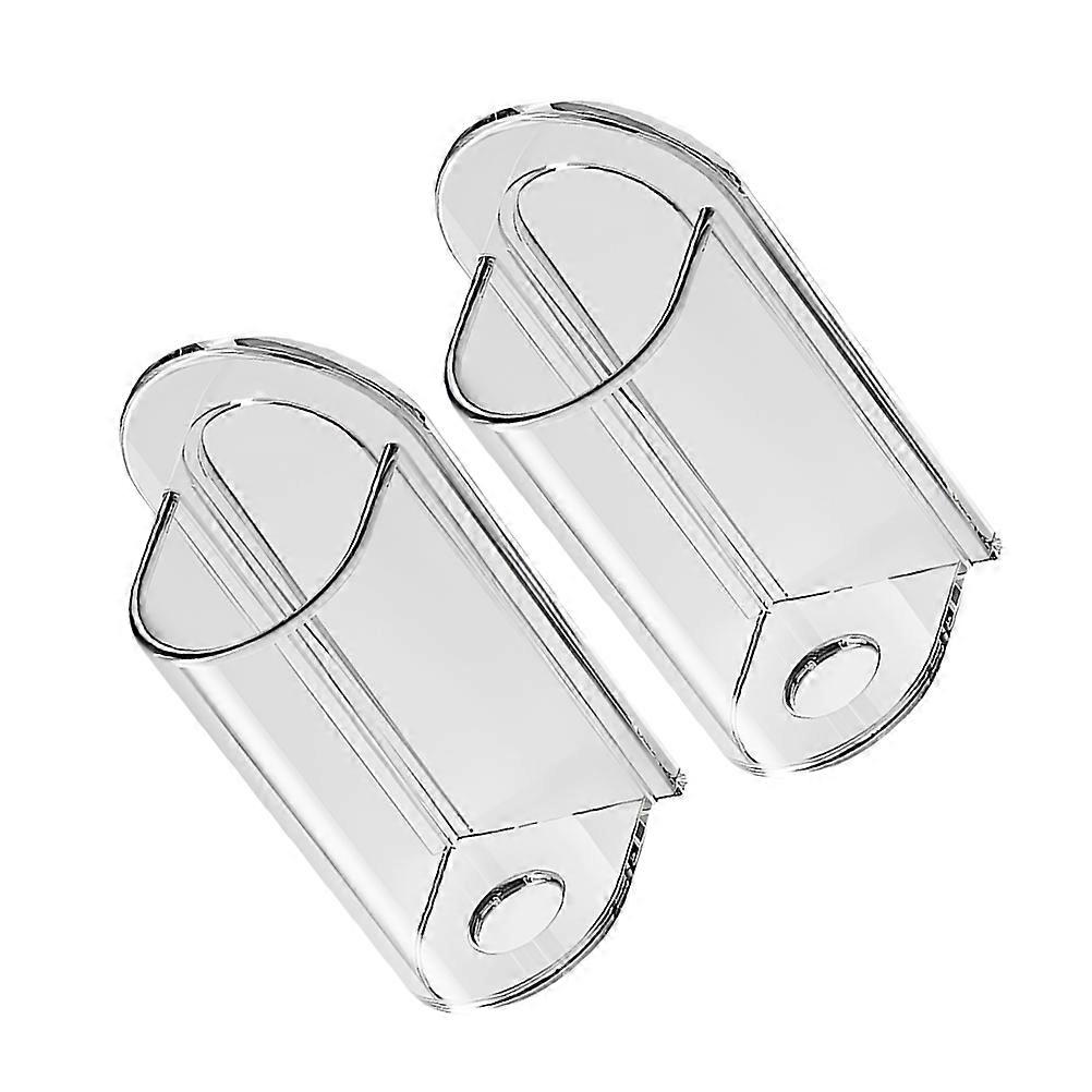 Tooth Brush Holder For Bathroom Wall Mounted Punch Free Storage Rectangular Simple Style 2Pcs