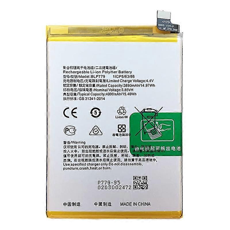 Pour Oppo Reno4 Z 5G Reno4 Lite Reno4 F A93 A92S F17 Pro 3.85V 3890mAh Batterie Li ion rechargeable As