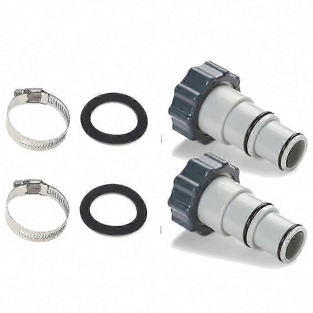2-Pack Intex A Series Pool Pump Adapters - 1.23" & 1.5" Internal Thread - Replacement for Pool Hoses