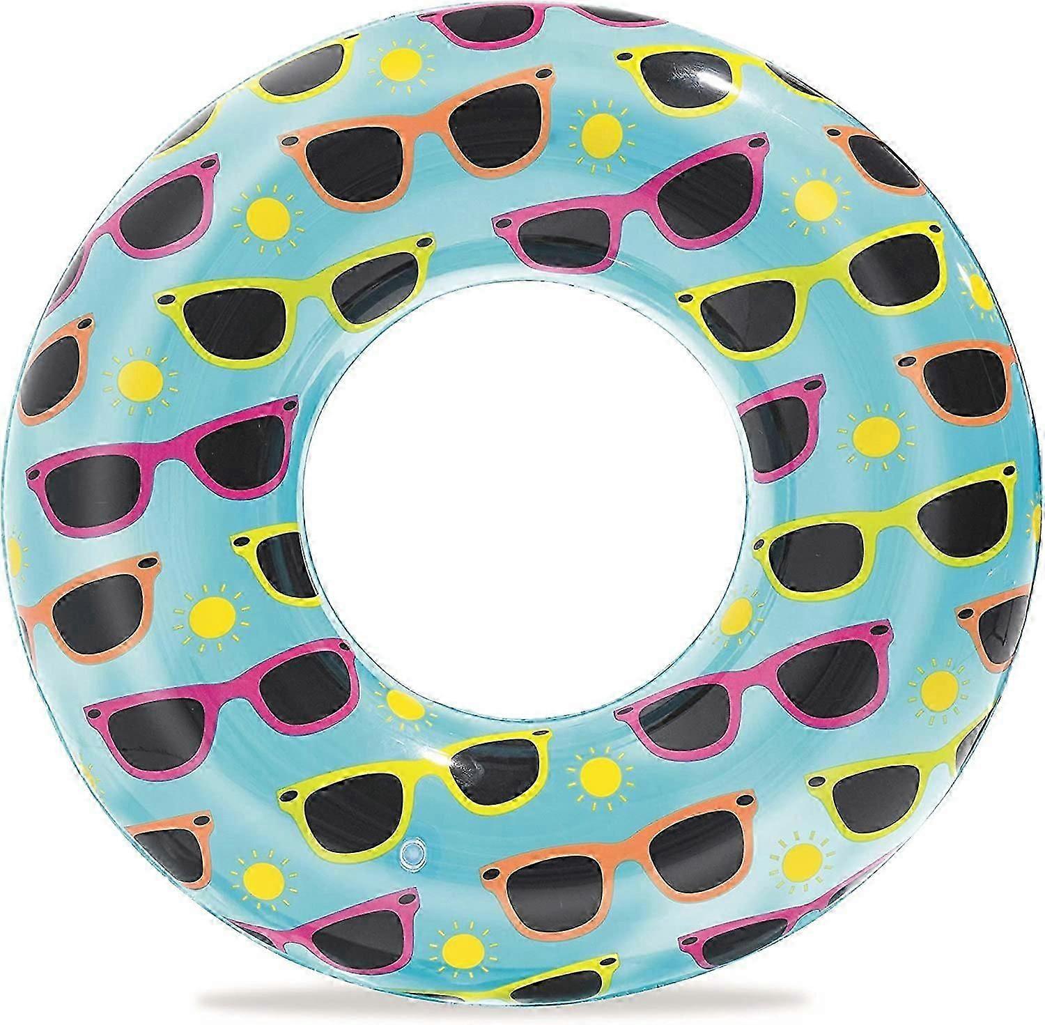 Inflatable Designer Rubber Swim Ring Float, Multi-Colour, 30 Inch