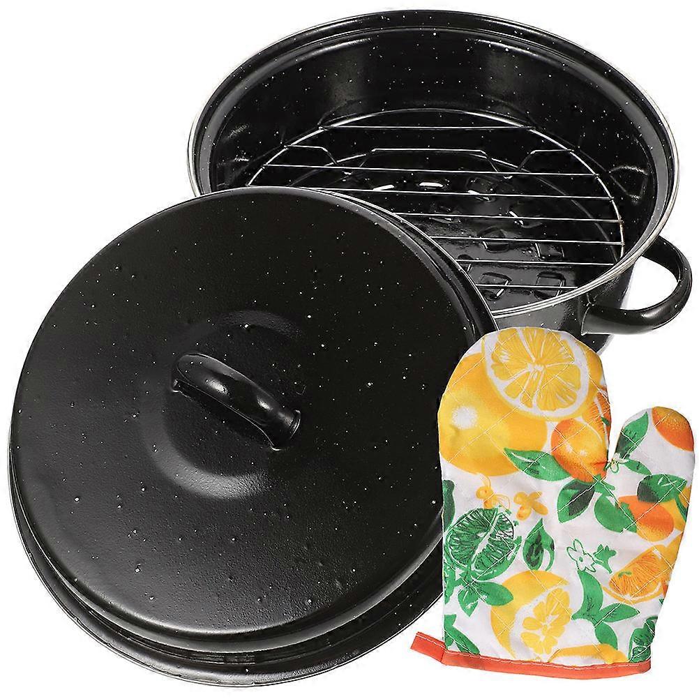 Multi-Function Roasting Pan Daily Use Cooking Pot Family High Temperature Resistance 1Set