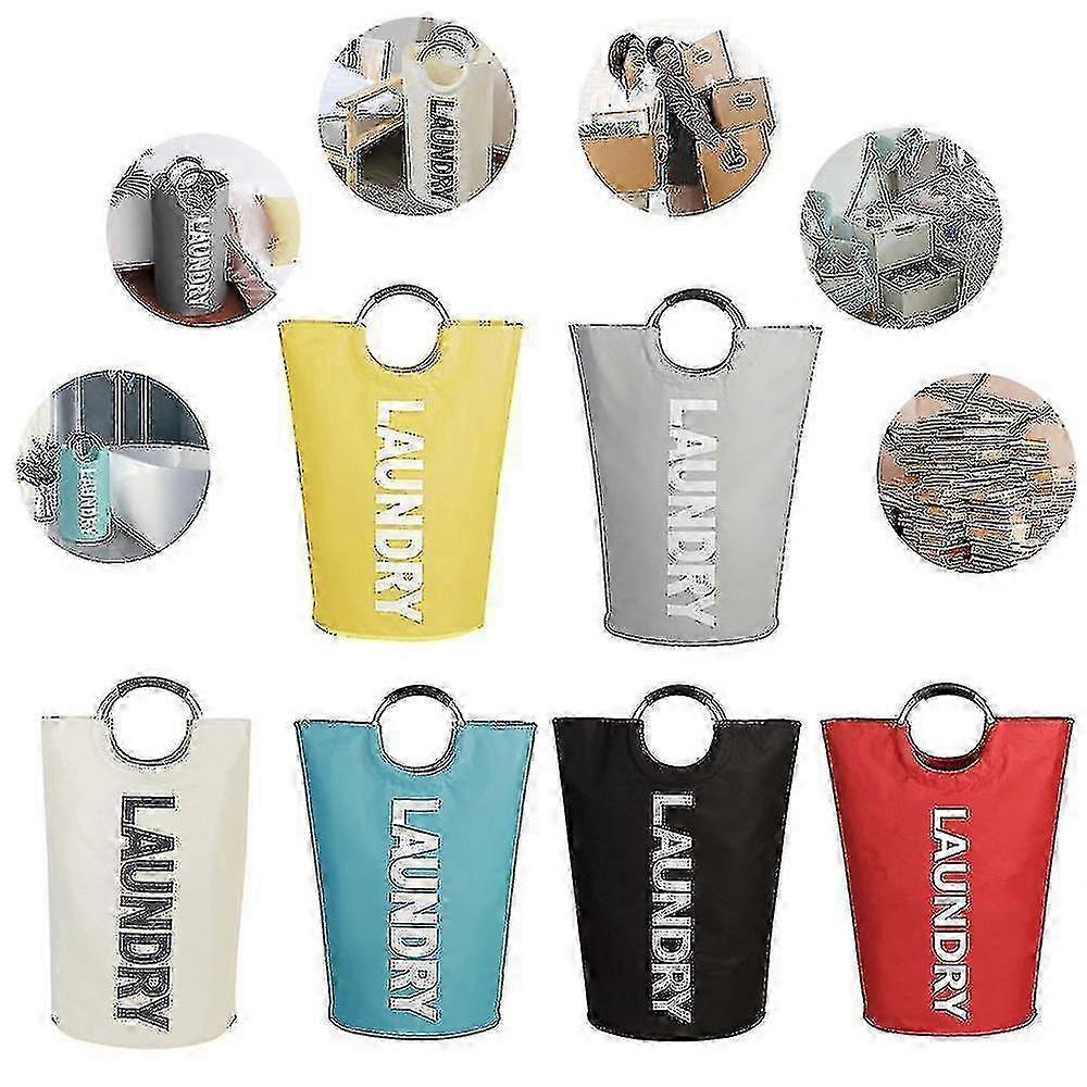 Foldable Laundry Basket Storage Bag with Ring Design