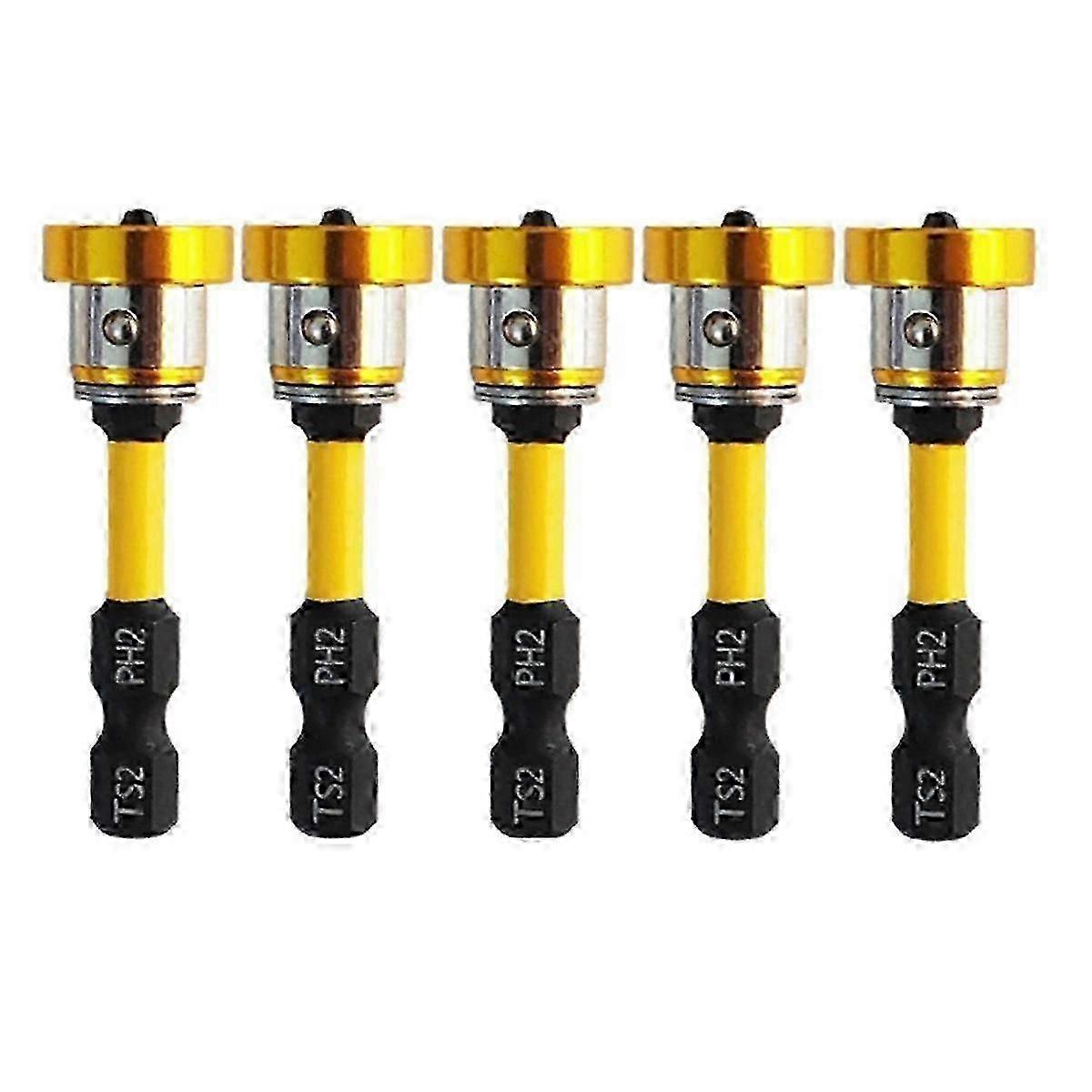 5Pcs Magnetic Screwdriver Bit Set - Magnetic Hex Shank Bits for Drywall Electric Screwdriving