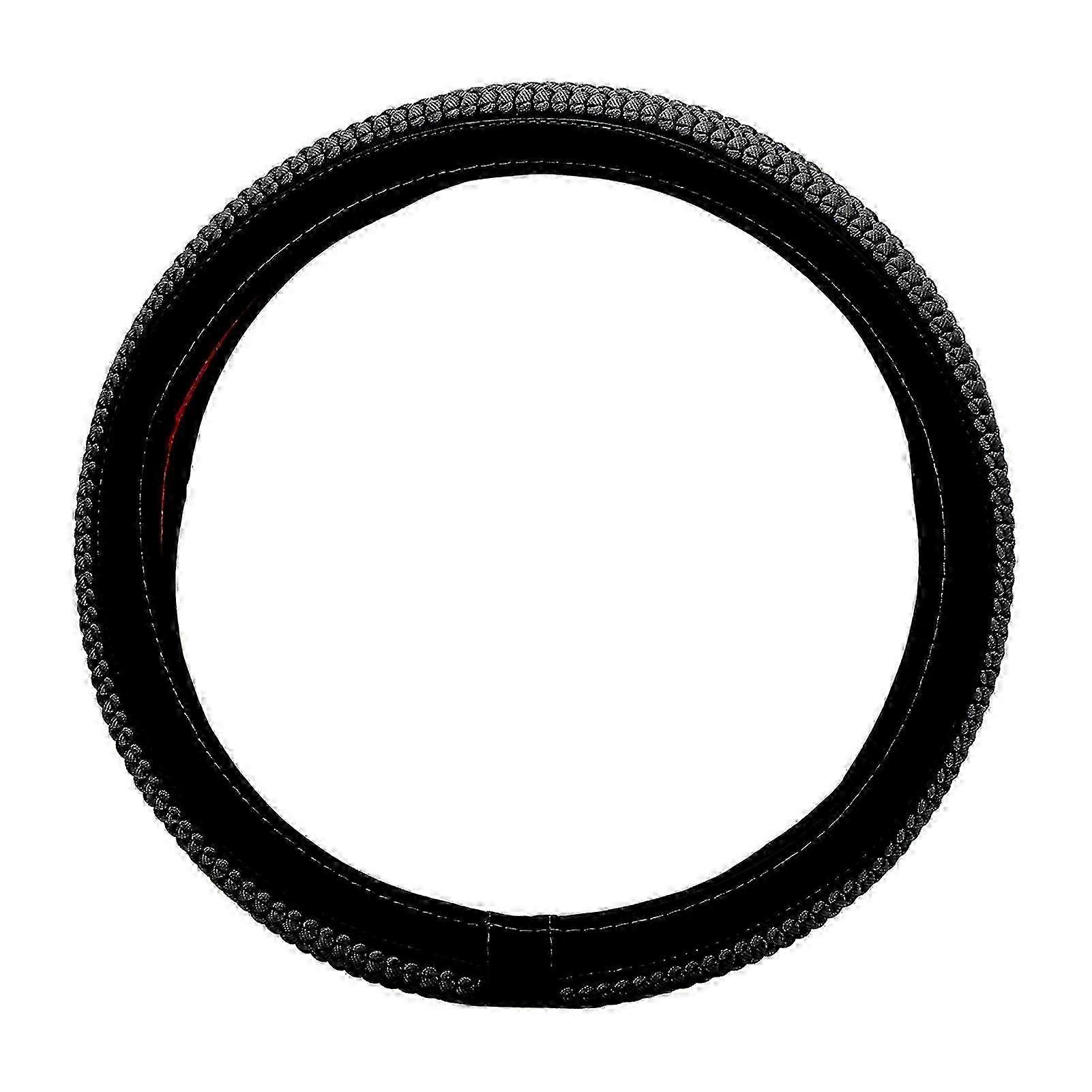 15in Steering Wheel Cover Breathable Ice Silk Antislip Universal for Car Black