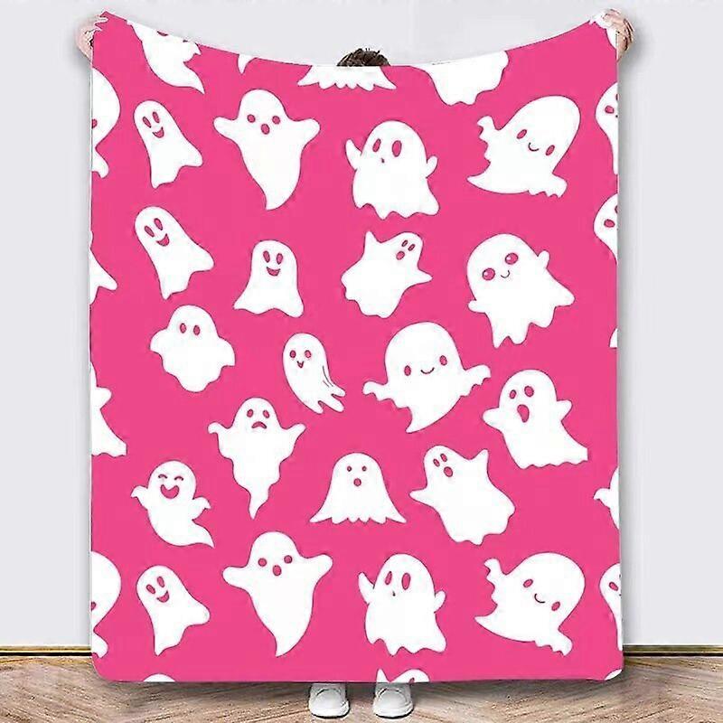 Couverture d’Halloween - Flanelle confortable Gris Décoration d’Halloween pour Canapé de fête Lit Salon Style 43