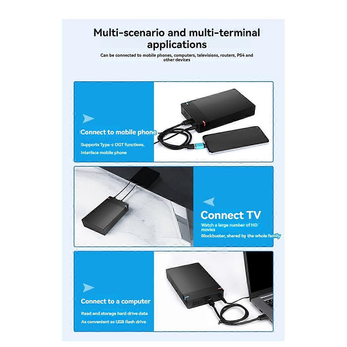 3.5 inch SATA to USB 3.0 HDD Case US PLUG