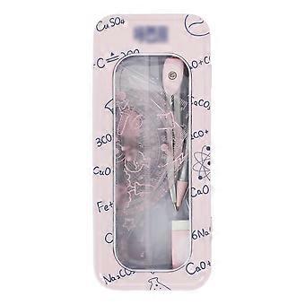 ZENGO 8 Pcs Conjunto de Bússola com Réguas Transferidoras Lápis para Geometria Matemática (06970Pink)