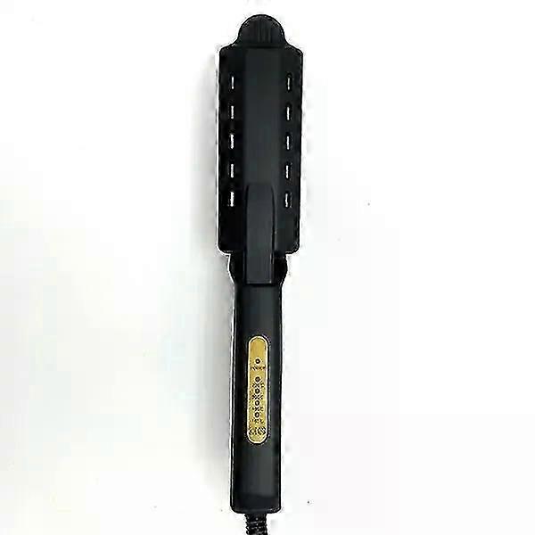 Wide Plate Ionic Hair Straightener in Gray, Professional Steam Straightening Tool with Adjustable Temperature Settings for Optimal Styling