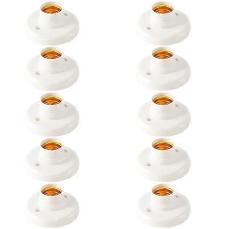 10Pcs E27 Plastic Screw Lamp Holder Round Lamp Holder Bulb Socket Holder Adapter
