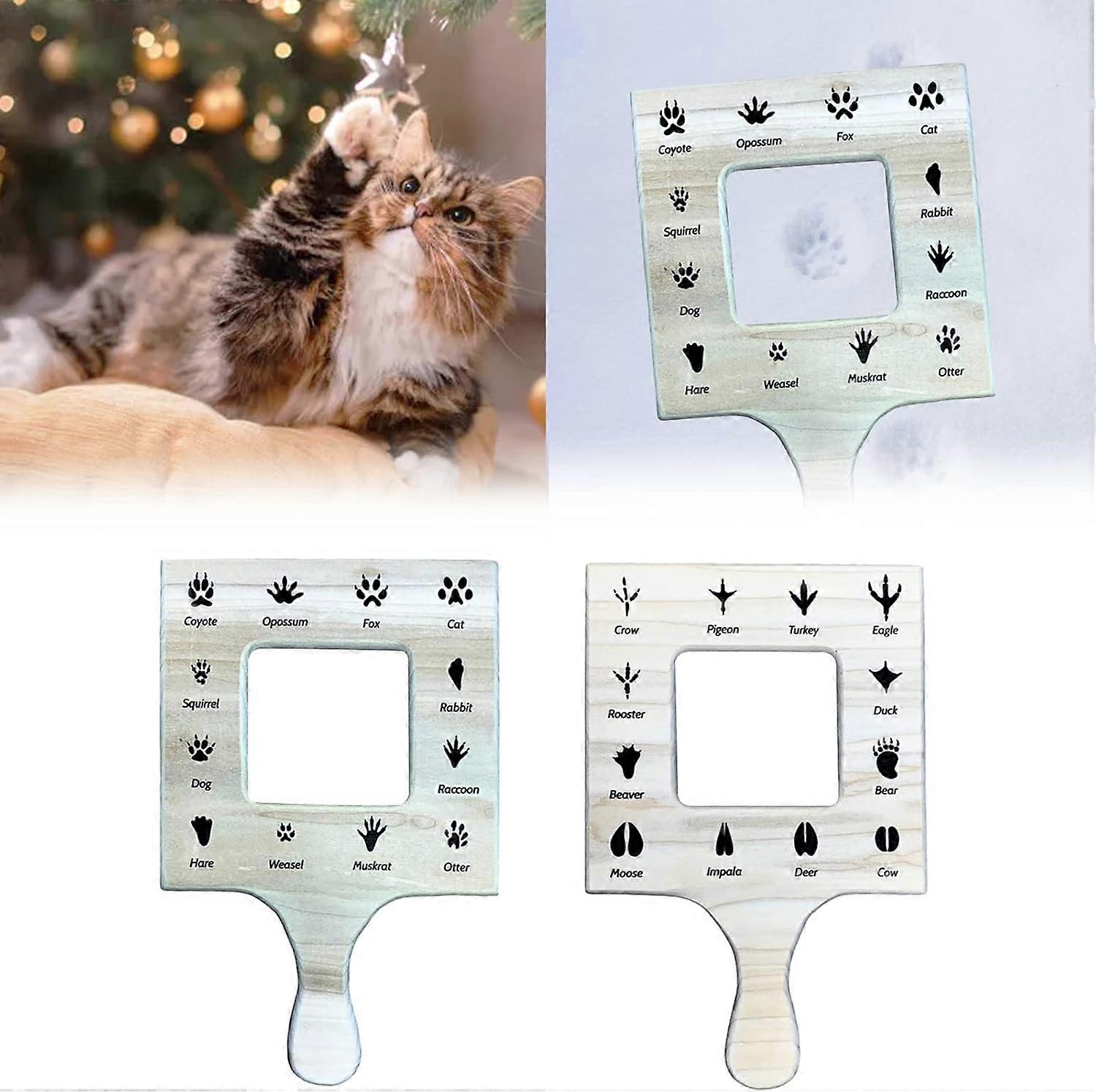 Nature Guide Finder Frame Wooden Double Sided Nature Viewfinder Outdoor Identification Guide Tool Leaf Cloud (Footprint)