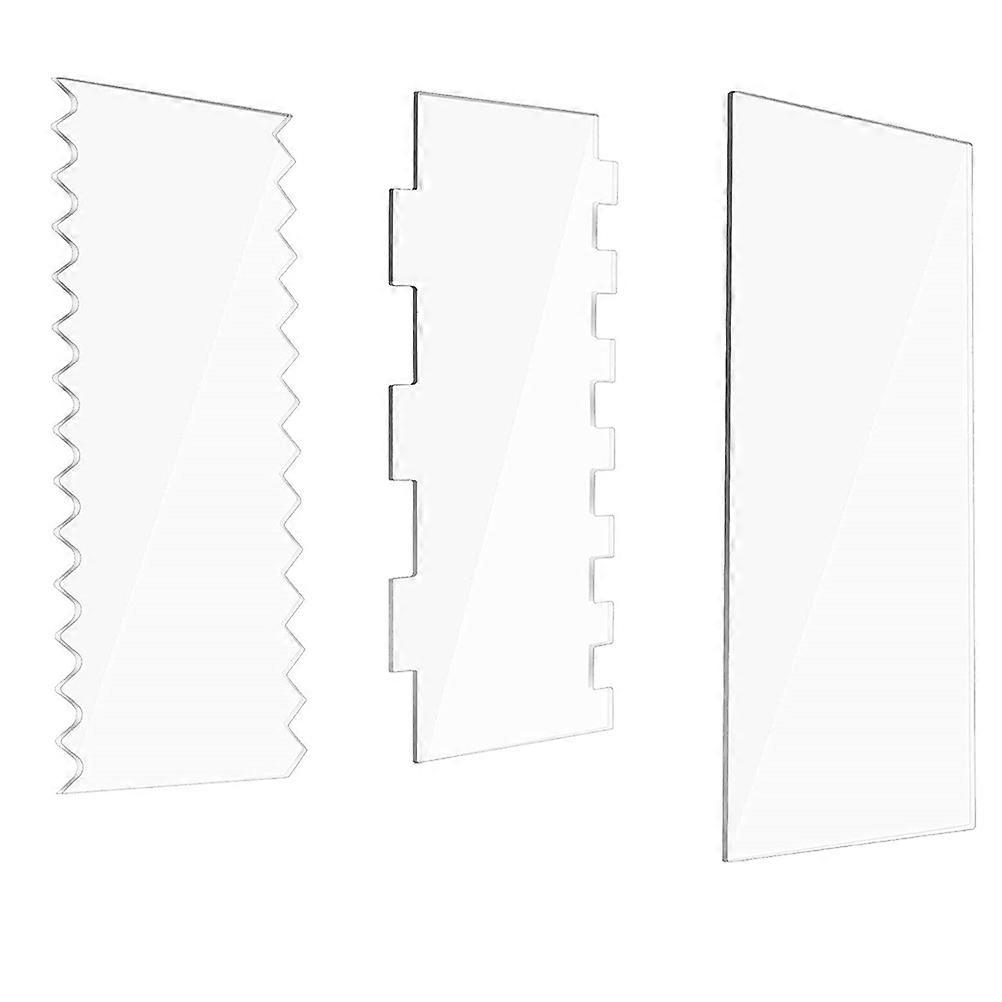 Cake Smoother Baking Accessories Safe Design Easy to Clean 30X12CM Transparent Acrylic 3Pcs