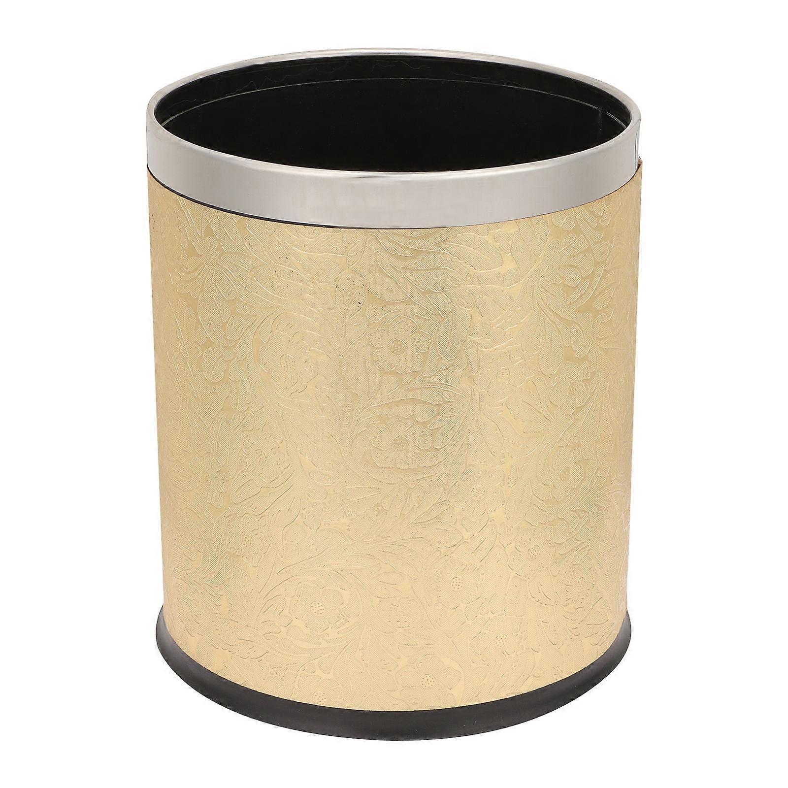 European Style Round Trash Can for Office and Kitchen – Plastic Waste Bin with Thickened Non Slip Base, Fireproof Design, and Stable Lidless Garbage