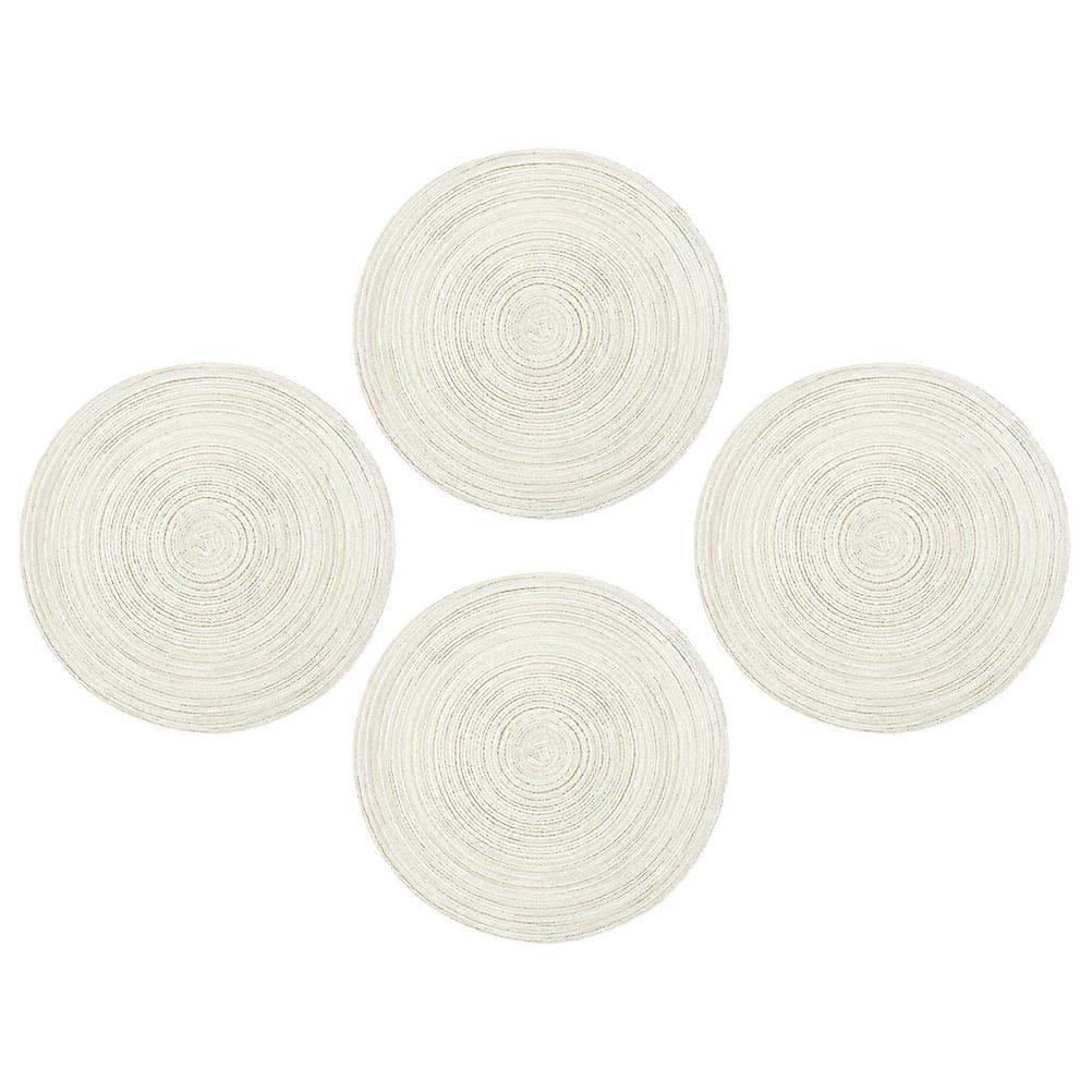 Protect Table Insulated Placemat Cotton Yarn Round Design 4Pcs