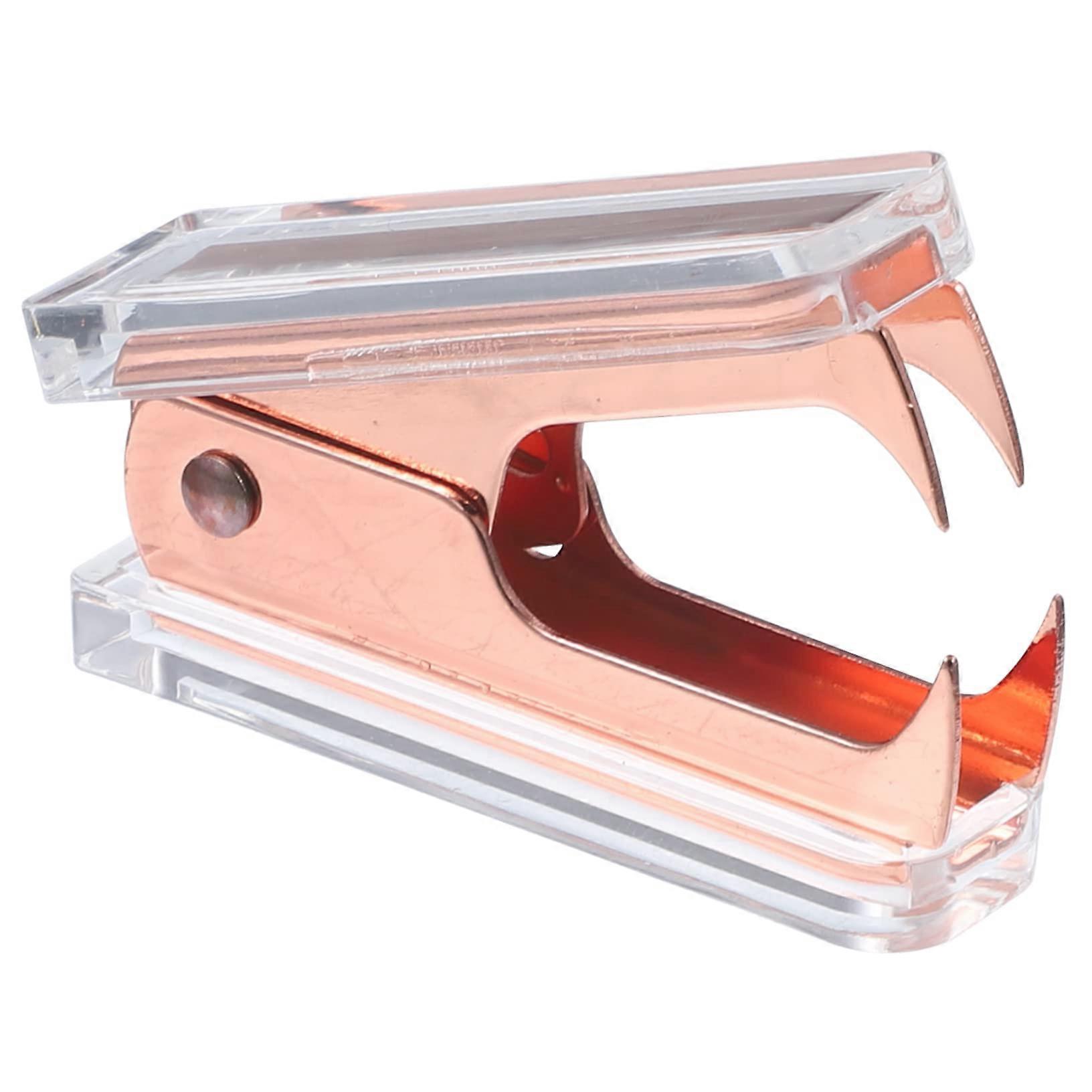 Portable Stapler Remover Efficient Stack Puller for Office, School, and Home Durable Body Rose Gold Easy to Use and Practical