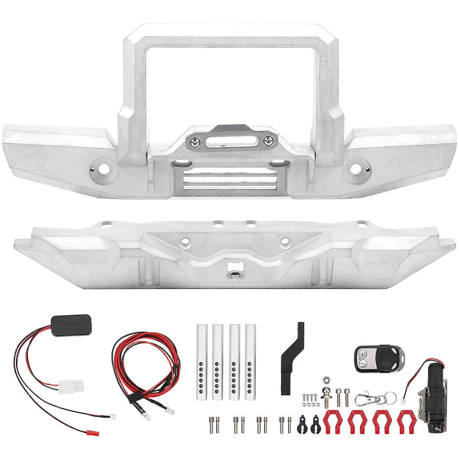 Metal Front Rear Bumper with Winch Upgrade Accessory Fit for SCX10 1/10 RC Car Model