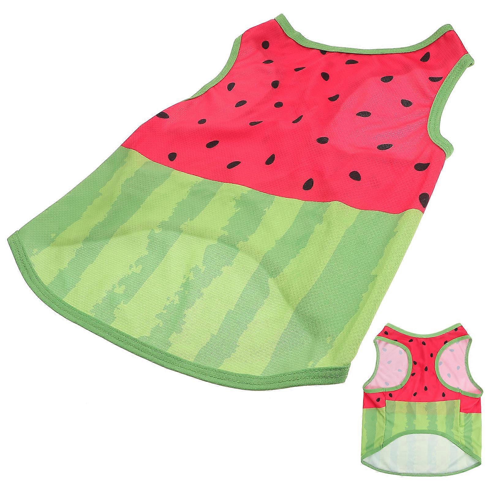 Puppy Clothes Summer Cute Dog Clothes Stylish Watermelon Pattern Vest Shape For Indoor Exercise 1Set