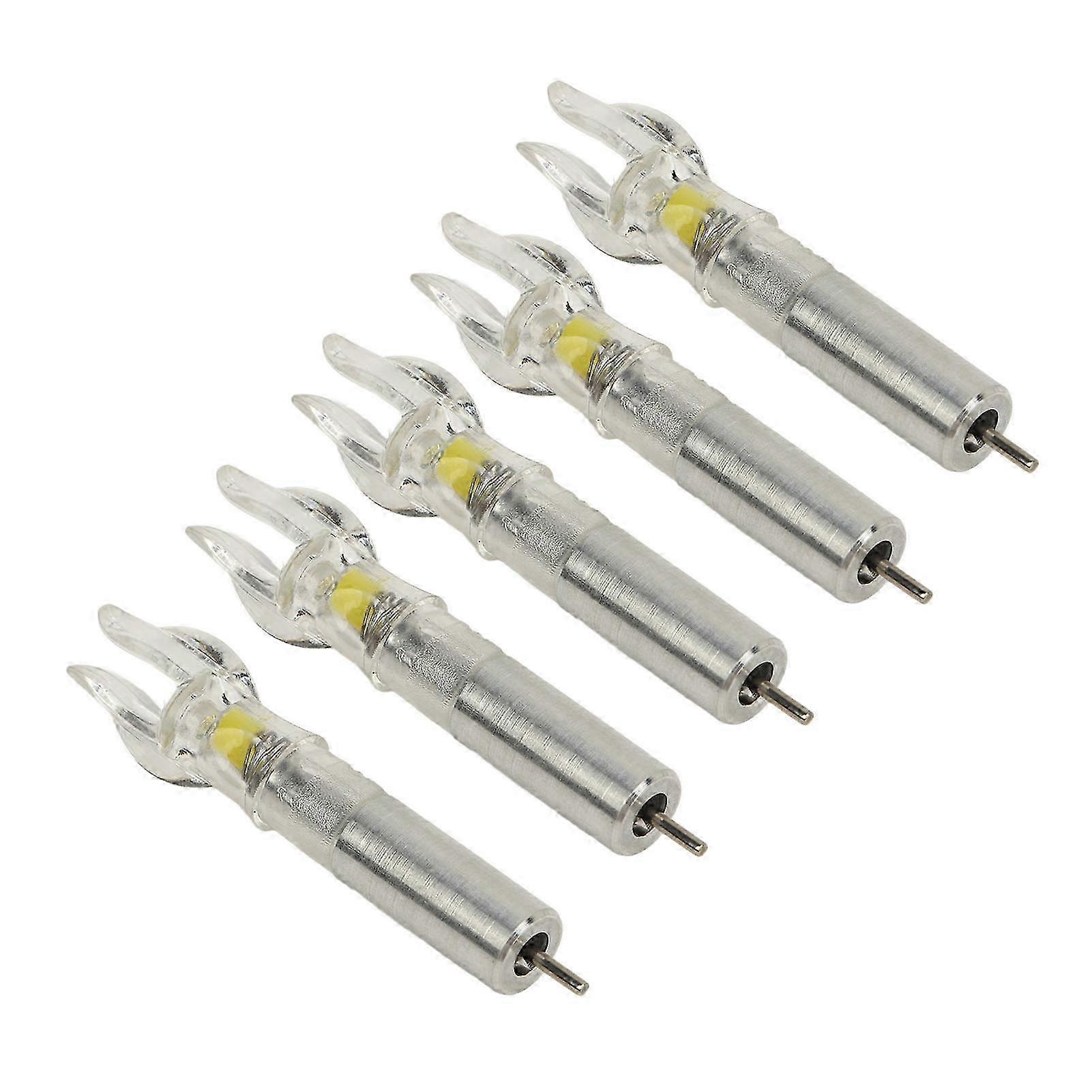5PCS LED Lighted Nocks with Plastic Shell - Easy Installation for 6.2mm (0.24in) Diameter Arrows & Yellow Battery Included for Archery