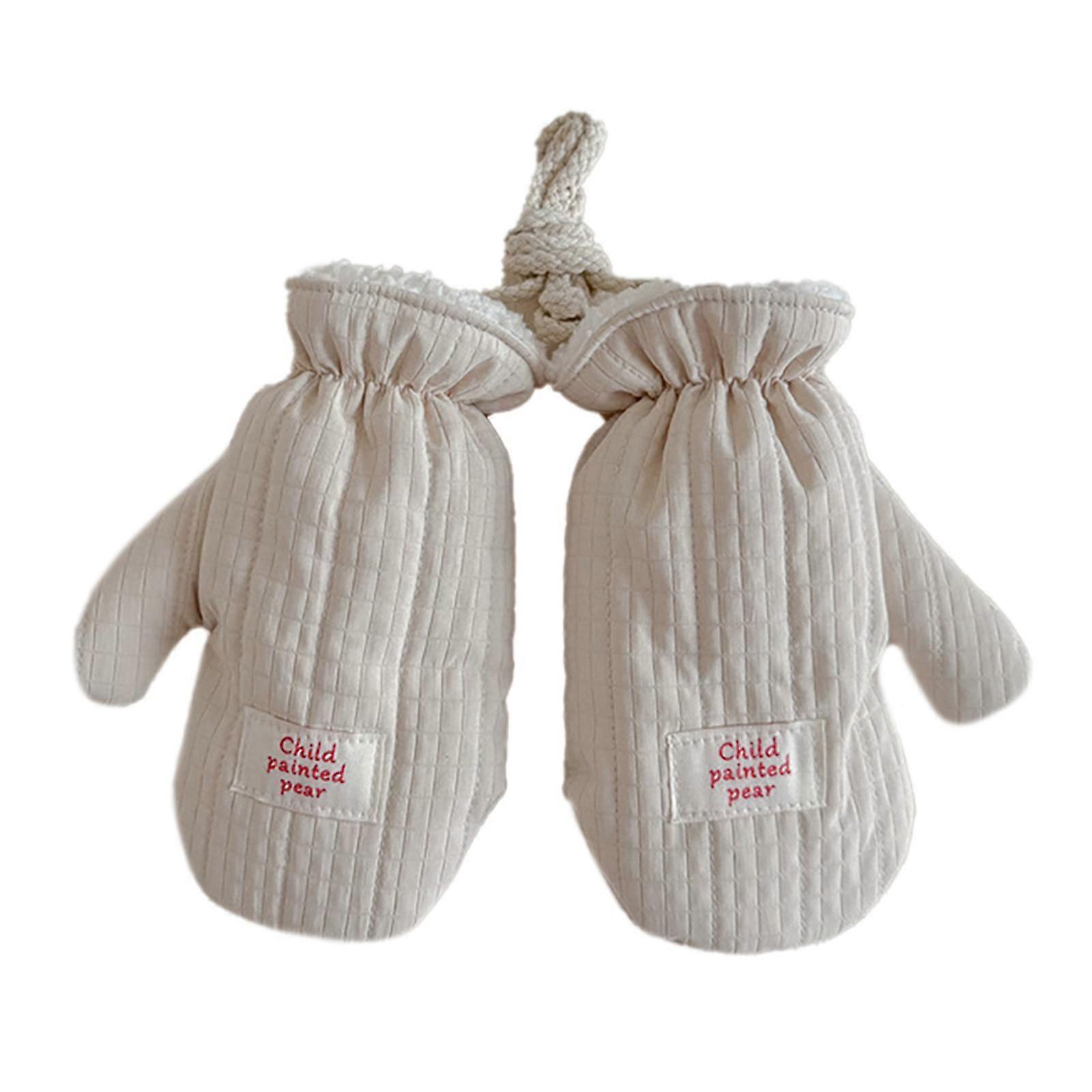 Soft Warm Infant Cotton Mittens for Babies 0-2 Years - White