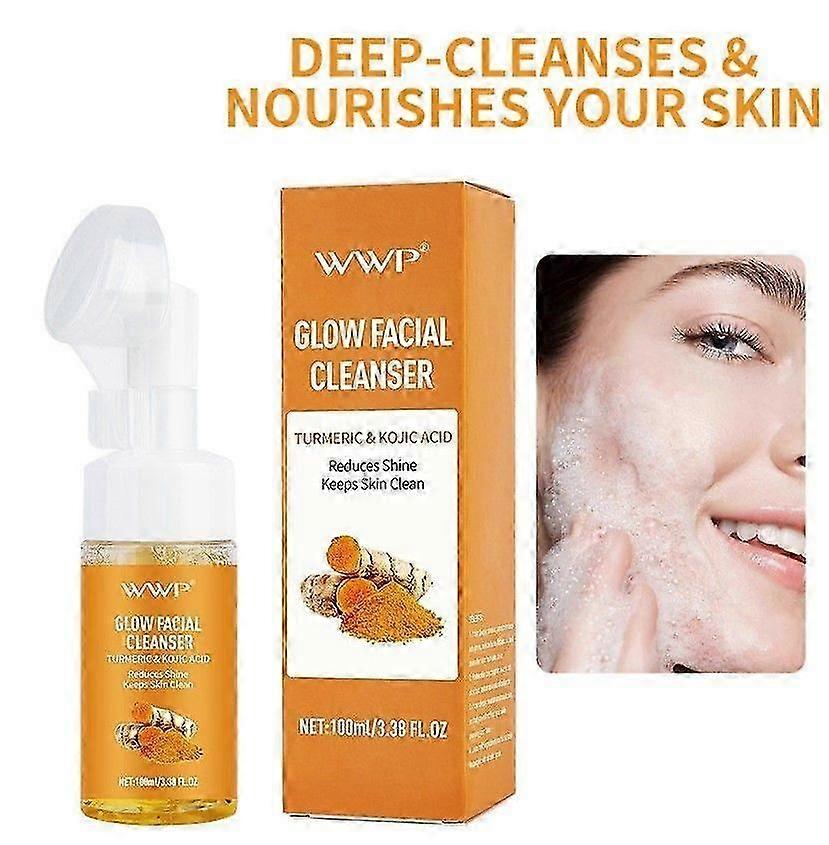 Nettoyant visage au curcuma, nettoyant visage soin de la peau, nettoyant moussant hydratant au curcuma, nettoyant visage exfoliant apaisant hydratant au curcuma pour le visage et le corps