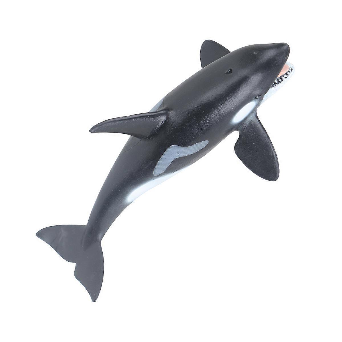 Whale Shape Aquarium Decor Dark Grey 19.5*4*4cm Simulation Design Desktop Adornment 1Pack