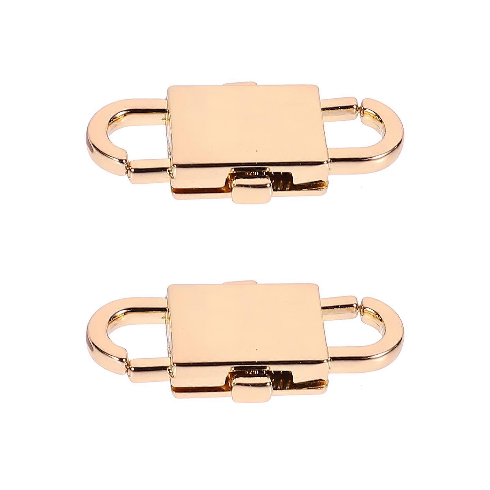 Golden Zinc Alloy Adjustable Buckle for Bags with 2 Metal Buckles for Strap Chain Adjustment