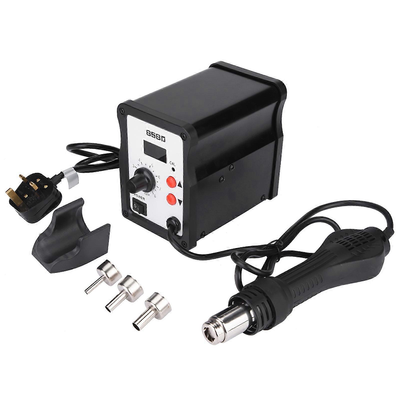 858D 700W LED Digital Hot Air Gun Heat Gun Rework Station with 3 Nozzles
