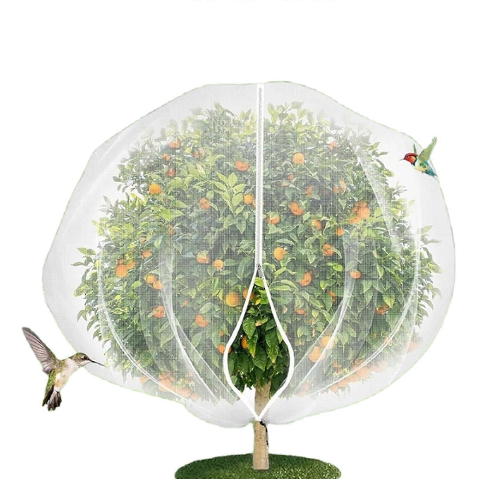 Pack of 2 large fruit tree nets, insect protection nets with zip and drawstring, 3*3m.