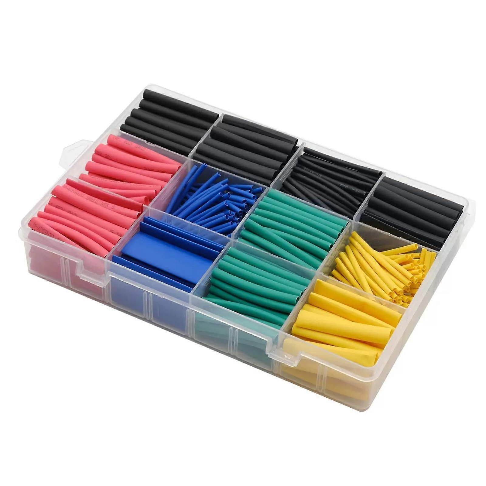 Wire heat shrink tubing, heat shrink tubing kits, insulation, electrical, colored, assortment for electronics protection