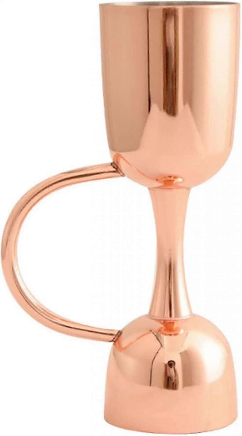 Cocktail Jigger for Bartending, 20ml/50ml Bartending Alcohol Measuring Tools Stainless Steel Double Jigger with Handle (Rose Gold) SZRH A-B