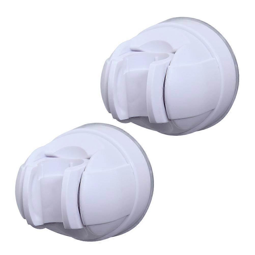 Adjustable Suction Shower Head Holder for Kids and Parents White ABS Material Fits Most Nozzles 2pc