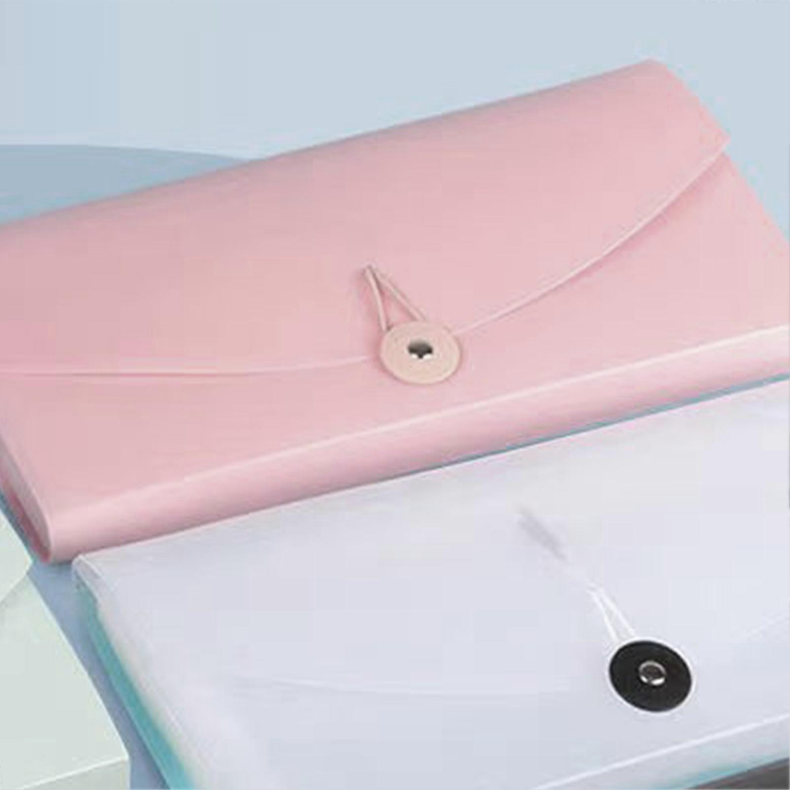 Expanding File Folder 13 Pockets Professional Waterproof Documents File Folder for VAT Invoice Receipts Pink