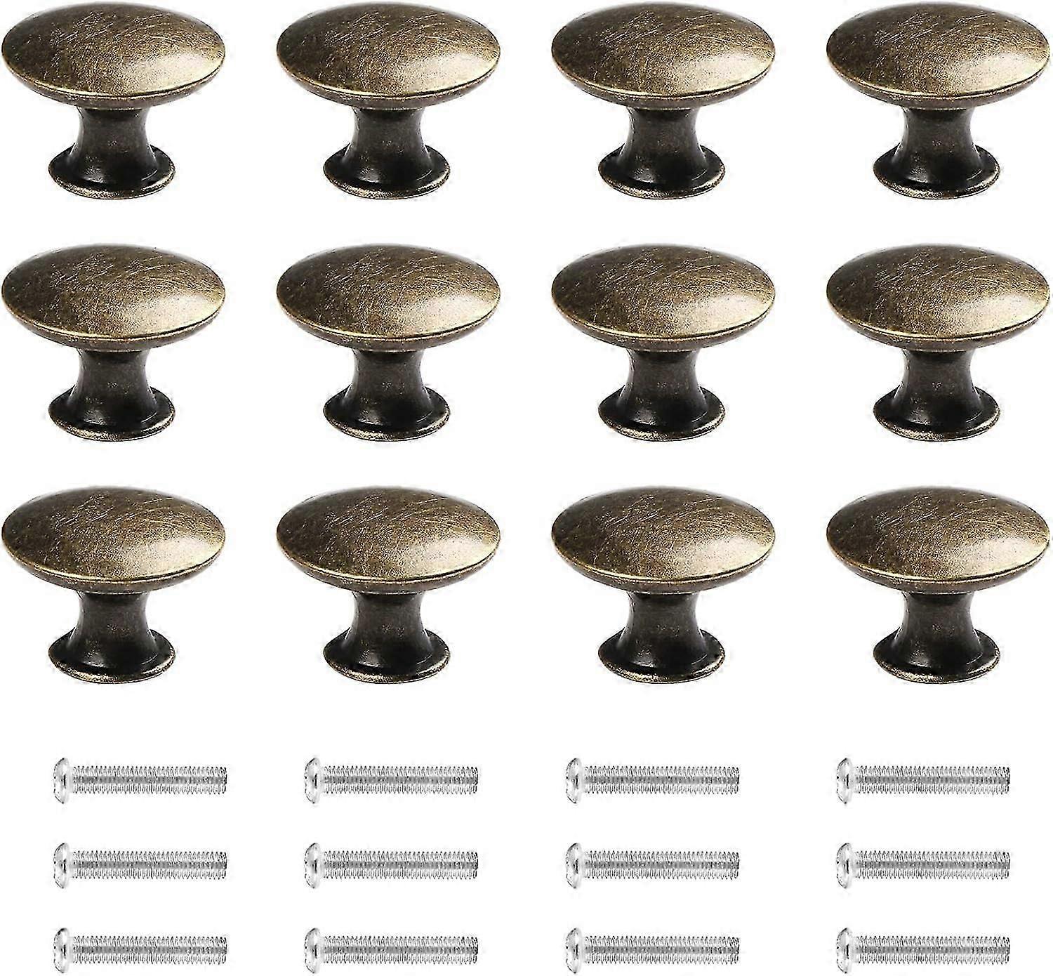 12PCS Vintage Antique Brass Drawers Knobs Diameter 30mm
